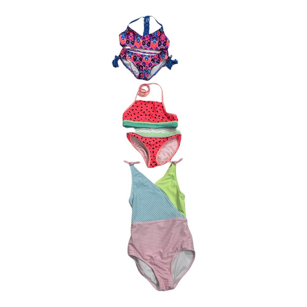 Cat & Jack Bathing Suit Youth Girls Size 7/8 Bundle Lot, Bikinis And One Piece